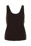 Anine Bing Chocolate Satin Tank Top In Brown