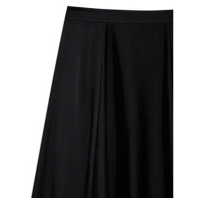 Anine Bing Christina Silk-blend Satin Midi Skirt In Black