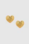 Anine Bing Chunky Heart Earrings In Gold In 14k Gold