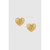Anine Bing Chunky Heart Earrings In Gold In Gold