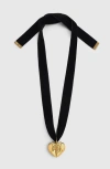 Anine Bing Chunky Heart Velvet Choker