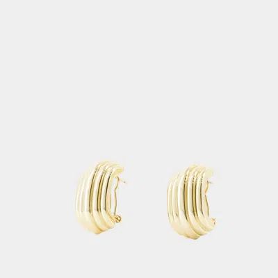 Anine Bing Chunky Ribbed Earrings -  - Metal - Gold