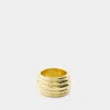 ANINE BING CHUNKY RIBBED RING   GOLD RING - ANINE BING - 14K GOLD PLATED BRASS - GOLD