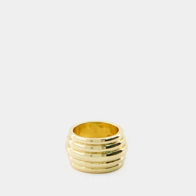 Anine Bing Chunky Ribbed Ring   Gold Ring -  - 14k Gold Plated Brass - Gold