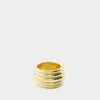 Shop Anine Bing Chunky Ribbed Ring   Gold Ring