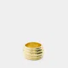 Anine Bing Chunky Ribbed Ring Ring In Gold