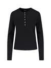 Anine Bing Striped Long Sleeve Tshirt In Black