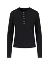 Anine Bing Striped Long Sleeve Tshirt In Black