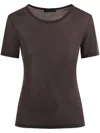 Anine Bing Sylvie T-shirt In Brown Wool And Polyester In Brown