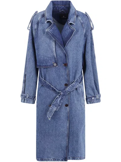 Anine Bing Coat Maxi In Blue
