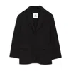 Anine Bing Oversized Wool-cashmere Blazer With Pockets And Padded Shoulders In Black