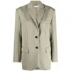Anine Bing Quinn Oversized Wool Blazer In Green