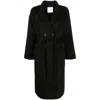 Anine Bing Womens Black Dylan Belted Wool And Cashmere Coat In Black