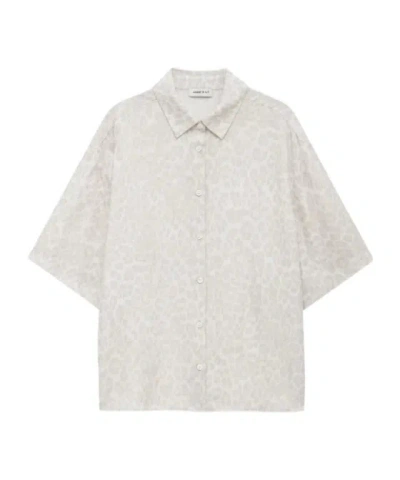 Anine Bing Coco Leopard-print Shirt In White