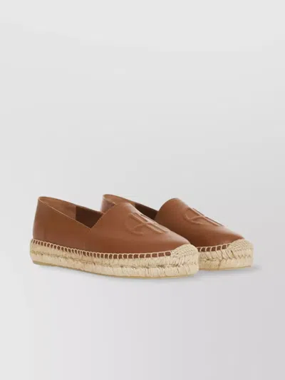 Anine Bing Cognac Leather Espadrilles Platform Sole