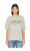 Anine Bing Graphic Print Crew Neck Short Sleeve Top In Gray