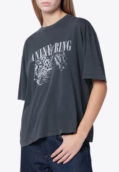 ANINE BING COHEN LEOPARD PRINT WASHED T-SHIRT