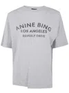 Anine Bing Graphic Print Crew Neck Short Sleeve Top In Gray