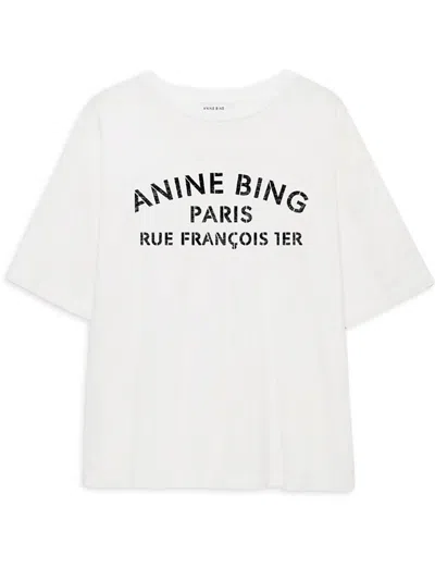 ANINE BING COHEN TEE PARIS STANCIL WOMAN IVORY