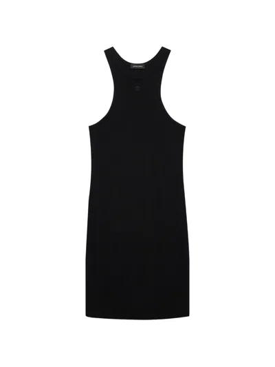 Anine Bing Cole Racerback Ribbed Sleeveless Mini Dress In Black