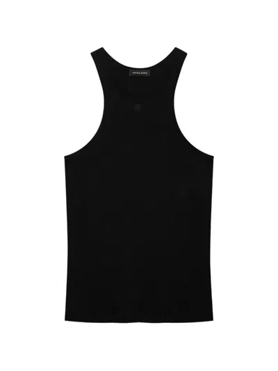 Anine Bing Arie Crochet-knit Tank Top In Black