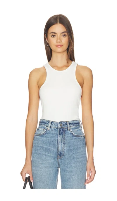Anine Bing Womens Ivory Cole Embroidered-logo Knit Top In White