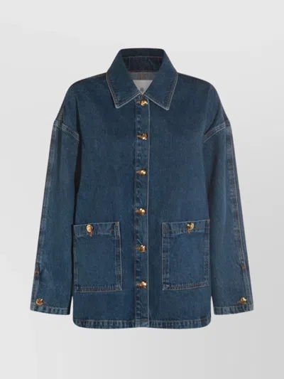 ANINE BING COLLARED JACKET STRUCTURED FRONT POCKETS
