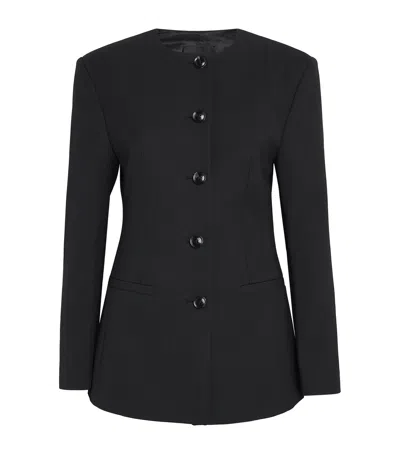 Anine Bing Collarless Huda Blazer In Black