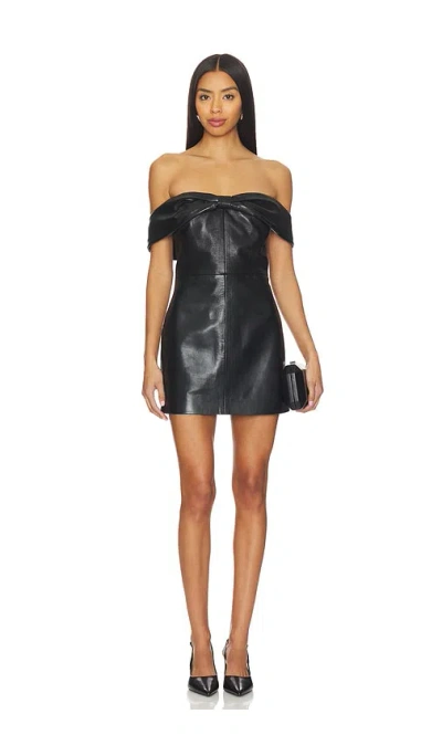 Anine Bing Colleen Mini Dress Recycled Leather In Black