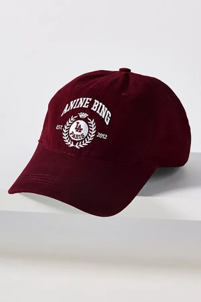 Anine Bing Collegiate Baseball Cap In Red