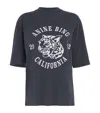 Anine Bing Avi Tee Collegiate Leopard In Washed Charcoal In Black