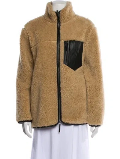 Pre-owned Anine Bing Colorblock Pattern Coat In Neutral