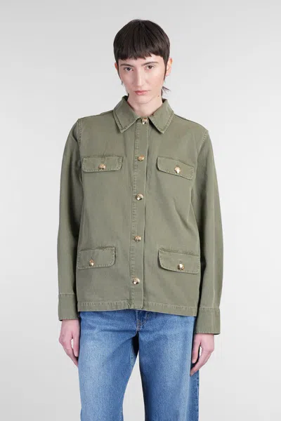 Anine Bing Long Sleeve Jacket In Green