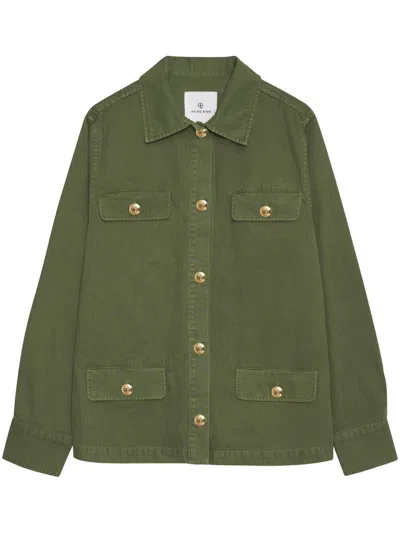 Anine Bing Long Sleeve Jacket In Green