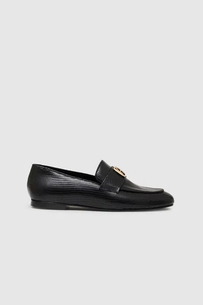 Anine Bing Women's Corrine Monogram Loafers In Black
