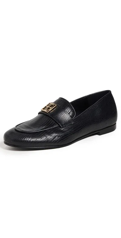 Anine Bing Women's Corrine Monogram Loafers In Black
