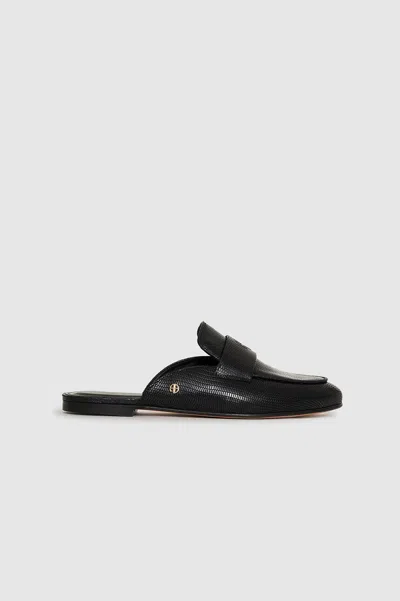 ANINE BING ANINE BING CORRINE MULES IN MINI EMBOSSED BLACK
