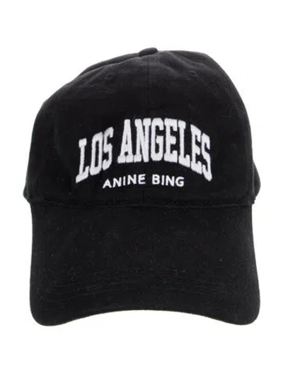 Pre-owned Anine Bing Cotton Baseball Cap In Black