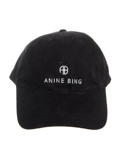Pre-owned Anine Bing Cotton Baseball Cap In Black
