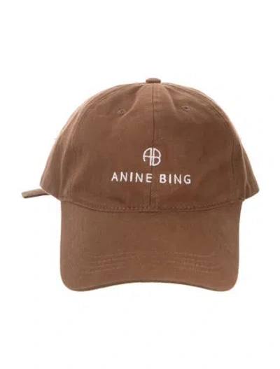 Pre-owned Anine Bing Cotton Baseball Cap In Brown