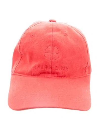 Pre-owned Anine Bing Cotton Baseball Cap In Red