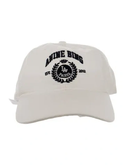 Pre-owned Anine Bing Cotton Baseball Cap W/tags In White