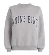 Anine Bing Ribbed Neck Sweatshirt Spencer In Gray