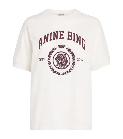 Anine Bing Cotton Collegiate Jaylin T-shirt In White