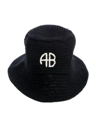 Pre-owned Anine Bing Cotton Knit Hat In Black