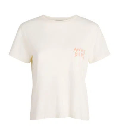 Anine Bing Crew Neck Short-sleeved T-shirt In White