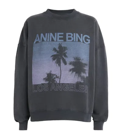 Anine Bing Cotton Miles Sweatshirt In Gray