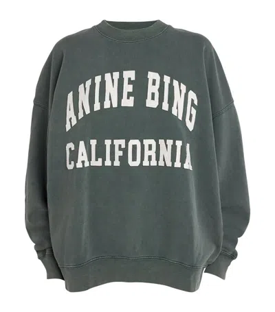 Anine Bing Cotton Miles Sweatshirt In Green