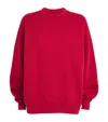Anine Bing Miles Oversized Embroidered Cotton-jersey Sweatshirt In Red