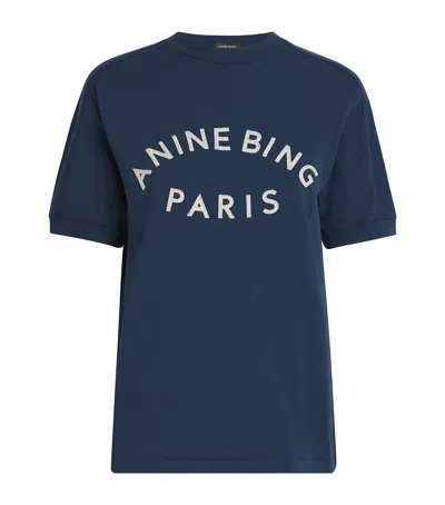 ANINE BING COTTON MONOGRAM T-SHIRT
